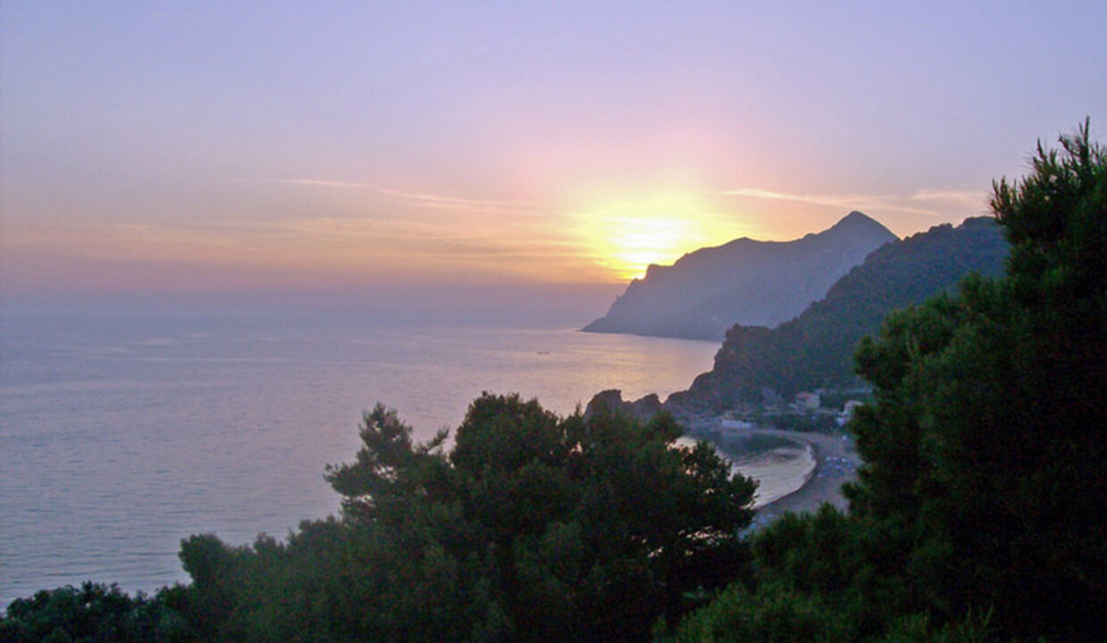 Villa Takis am Pelekas Strand auf Korfu - Abends, Sonnenuntergang.