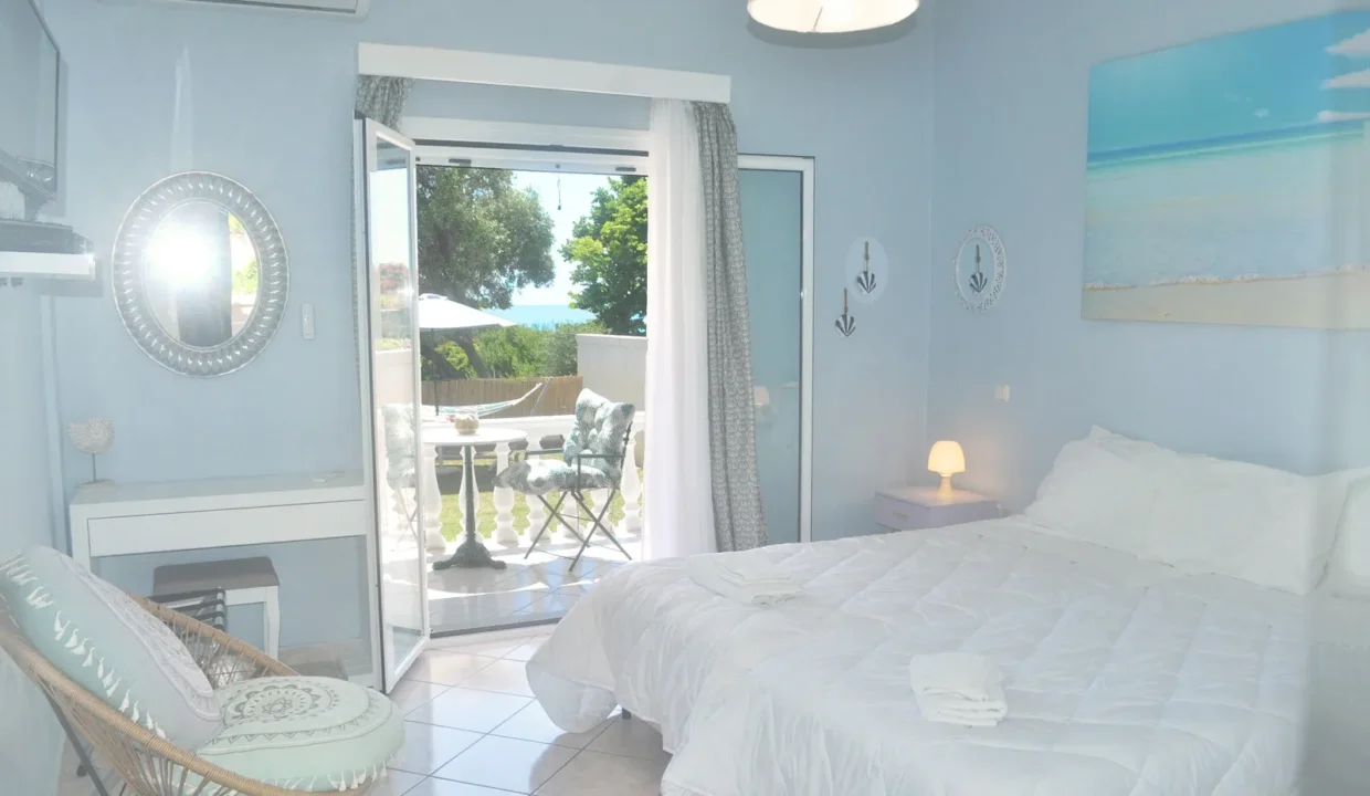 Schlafzimmer Meerblick Strandhaus Ritsa